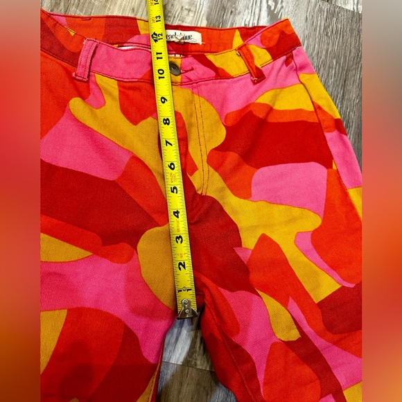 SOLD Peach Love California Color floral Flare Bell Bottom Jeans Small - Picture 4 of 6